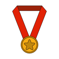 medal award success line and fill style icon