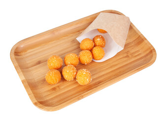 Cheese balls snacks deep fried isolated on the white