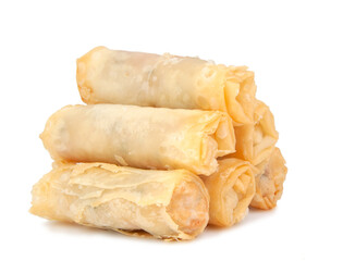Deep fried snack sigara rolled isolated on the white
