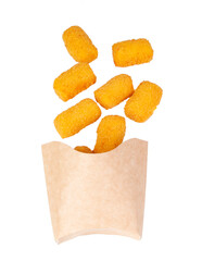 Fast food fried tasty nuggets isolated on the white