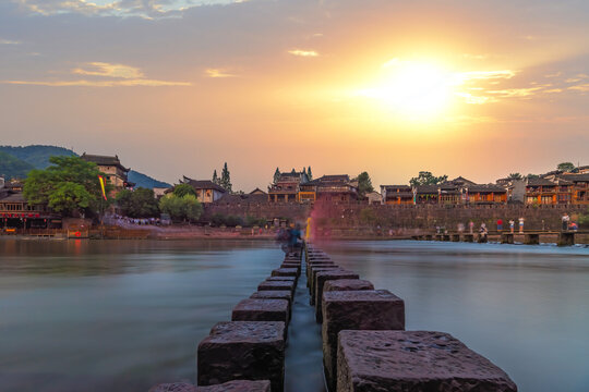 Famous stepping stones in Fenghuang