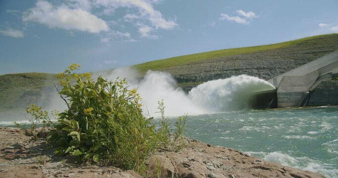 St Mary Reservoir Hydro Dam, Water Energy, Lethbridge Alberta Canada, Hydroelectric Power, Renewable resources