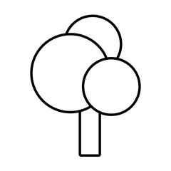 round shaped tree line style icon vector design