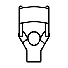 man avatar with banner board in protest line style icon vector design