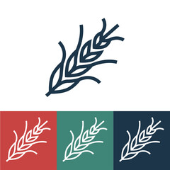Linear vector icon with barley
