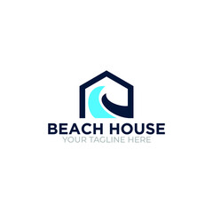 Eco House - vector logo template concept. Building and green leaves ecology illustration sign. Houme real estate symbol. Nature ecology cottage icon. Design element.