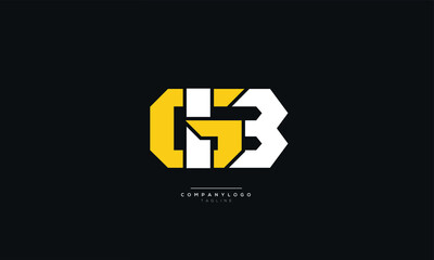 Fototapeta premium GB Letter Business Logo Design Alphabet Icon Vector Symbol