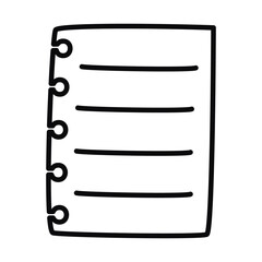 notebook page icon, line style