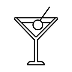 martini cocktail line style icon vector design