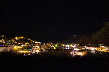 Fototapeta premium The old mining town of Bisbee Arizona at night