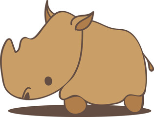 Young cute rhino vector illustration. For placement prints, home schooling materials, webpages and books.