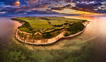 drone view of lighthouses from Kap Arkona