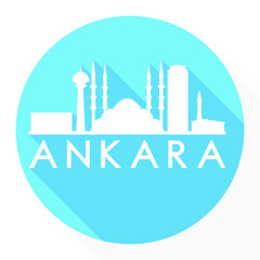 Fototapeta premium Ankara Turkey Flat Icon Skyline Silhouette Design City Vector Art.