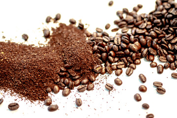 coffee beans on white background