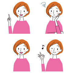 女性　主婦　表情　ポーズ