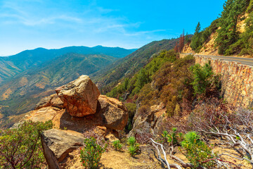 Kings river Canyon scenic byway Highway 180 in Kings Canyon National Park, California, United...