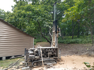 Modern rotary drill rigs bore water well