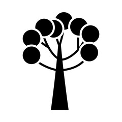 tree with circles silhouette style icon vector design