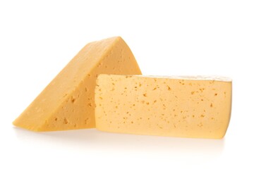 Pieces of Cheese, Isolated on White