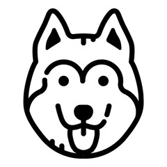 Dog Flat Icon Isolated On White Background