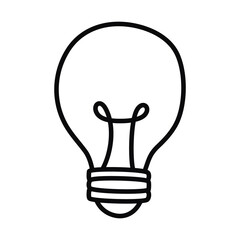 bulb light icon, line style