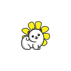 Cute sticker of puppy flower with variant color