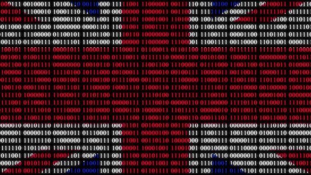 United Kingdom Flag in Digital Binary Numbers cyber style matrix
