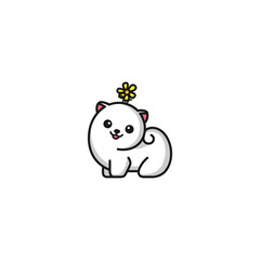 Cute sticker of puppy flower with variant color