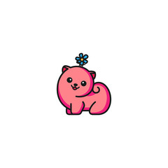 Cute sticker of puppy flower with variant color