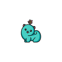 Cute sticker of puppy flower with variant color