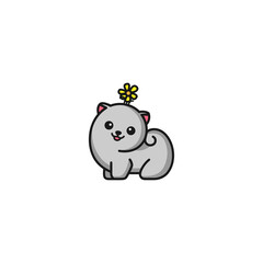 Cute sticker of puppy flower with variant color