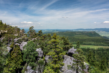 Fototapeta premium mountain landscape with blue sky and clouds