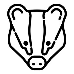 Badger Flat Icon Isolated On White Background