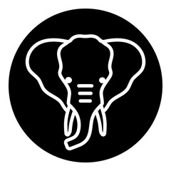 Elephant Flat Icon Isolated On White Background