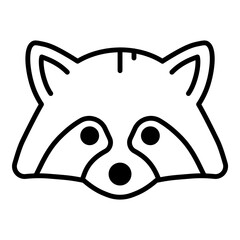 Racoon Flat Icon Isolated On White Background