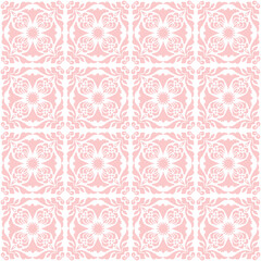 Flower ornamental tile pattern seamless repeat background
