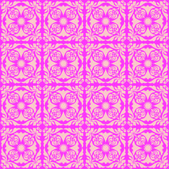 Flower ornamental tile pattern seamless repeat background