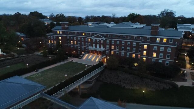 University Of Virginia Cavaliers Campus Partly Cloudy Sunset Fall Drone Aerial 4K