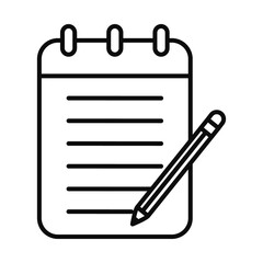 School notebook with pencil line style icon vector design