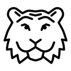 Tiger Flat Icon Isolated On White Background