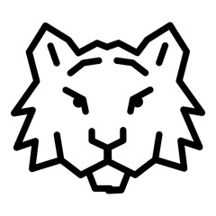Tiger Flat Icon Isolated On White Background