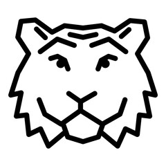 Tiger Flat Icon Isolated On White Background