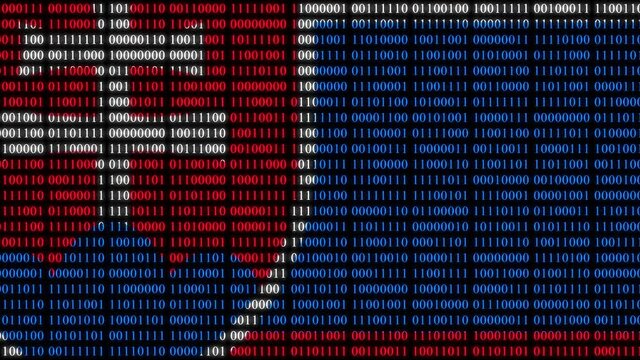 Slovakia Flag in Digital Binary Numbers cyber style matrix