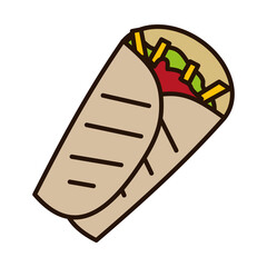 burrito line and fill style icon vector design