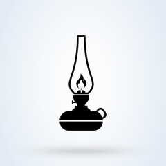 kerosene lamp. vector Simple modern icon design illustration.