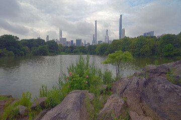 Obraz premium Central Park, New York City at the lake