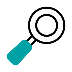 magnifying glass icon, half line half color style