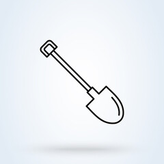 Shovel Symbol. vector Simple modern icon design illustration.