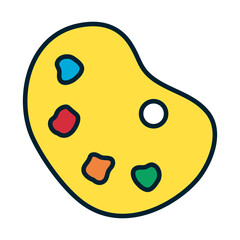 paint palette icon, fill and line style