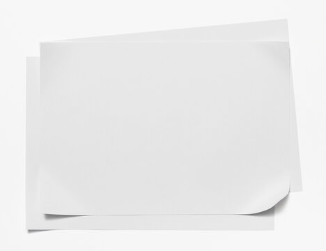 empty paper blank sheet isolated on white background

